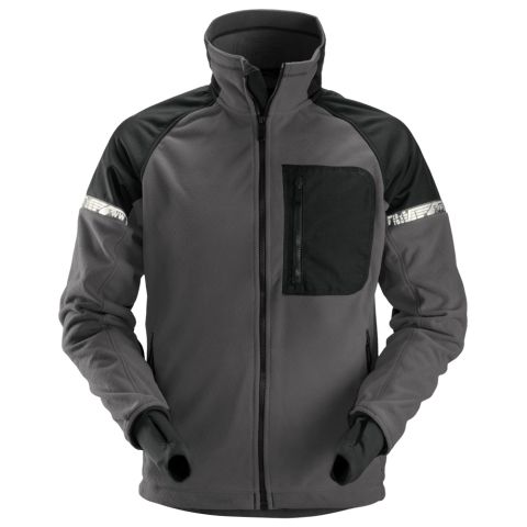 Snickers Workwear 8005 AllroundWork Fleecejacka vindtät, stålgrå/svart Stålgrå/Svart