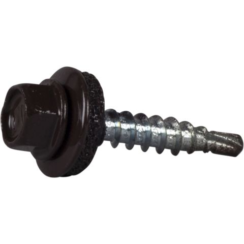 ESSVE 64935 Farmarskruv 4,8 x 28 mm, borrspets, 250-pack Mörkbrun (RAL 8017)