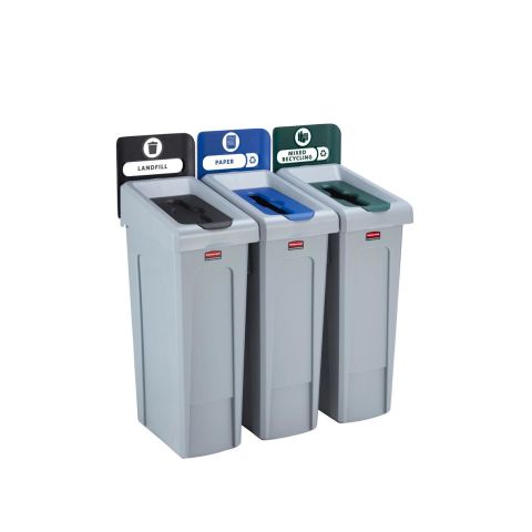 Rubbermaid Slim Jim Sorteringsstation deponi/papper/blandat