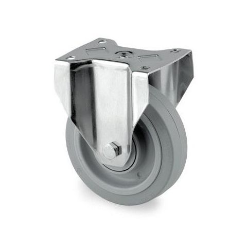 Tente 3478UFR100P62 Industrihjul fast, elastic, platta 105×85 Ø100 mm