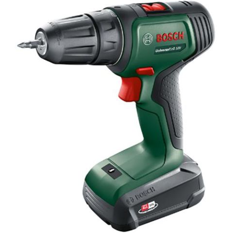Bosch DIY Universal Drill 18 Skruvdragare med 1 st 1,5 Ah batteri och laddare