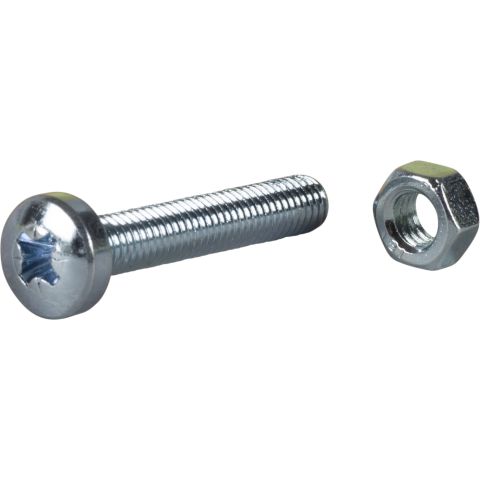 ESSVE 530036 Maskinskruv med mutter, rundat huvud, FZB M6 x 20 mm, 10-pack