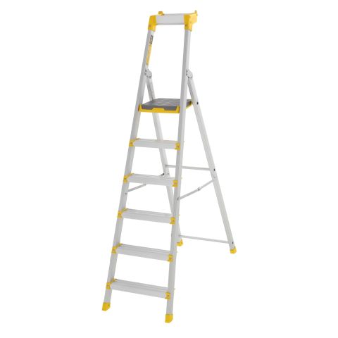W.steps 55P Trappstege med certifierat aluminium, med stegfot 6 steg