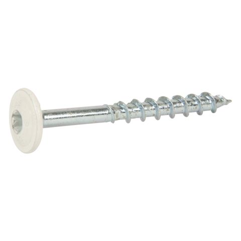 ESSVE 113206 Träskruv 6 mm Ø, WAF, vit, FZB,100-pack 60 mm