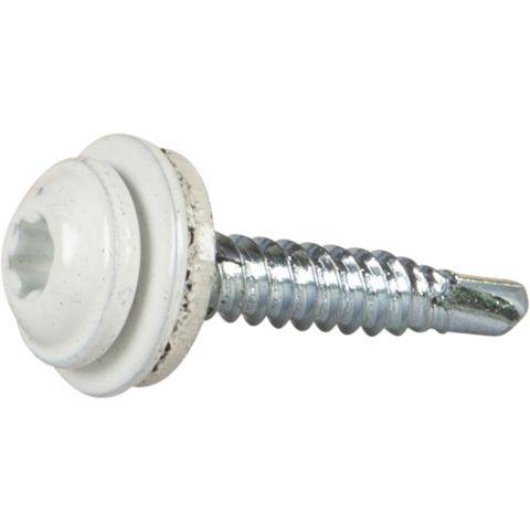 ESSVE 63352 Montageskruv 4,2 x 25 mm, TX20, med bricka vit (RAL9010), 100-pack