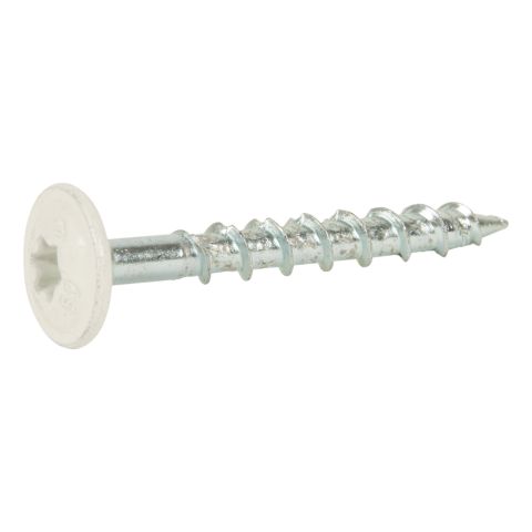 ESSVE 113204 Träskruv 6 mm Ø, WAF, vit, FZB,100-pack 50 mm