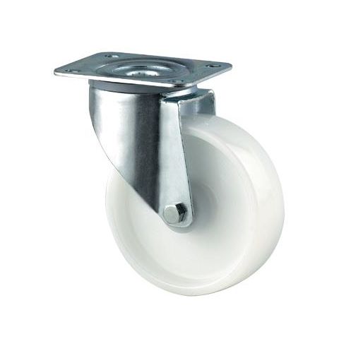 Tente 3470UOR200P63 Länkhjul nylon, vit, platta 137×105 mm 200 mm