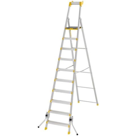 W.steps 55P Trappstege med certifierat aluminium, med stödben 10 steg