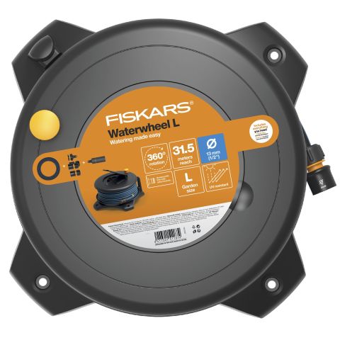 Fiskars Solid Waterwheel Slangvinda L, 13 mm, med 30 m slang