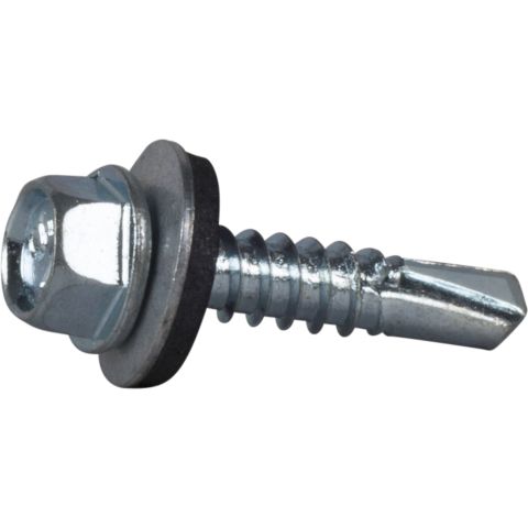 ESSVE 63531 Plåtskruv sexkantshuvud, FZB, med bricka 5,5 x 75 mm, 100-pack