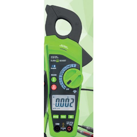Elma 9200BT True RMS AC/DC Tångamperemeter Bluetooth, gratis APP, LED-ficklampa