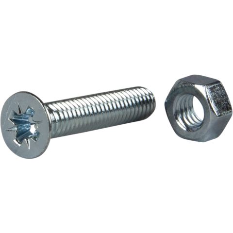 ESSVE 530068 Maskinskruv med mutter MFX, försänkt, FZB M5 x 40 mm, 8-pack
