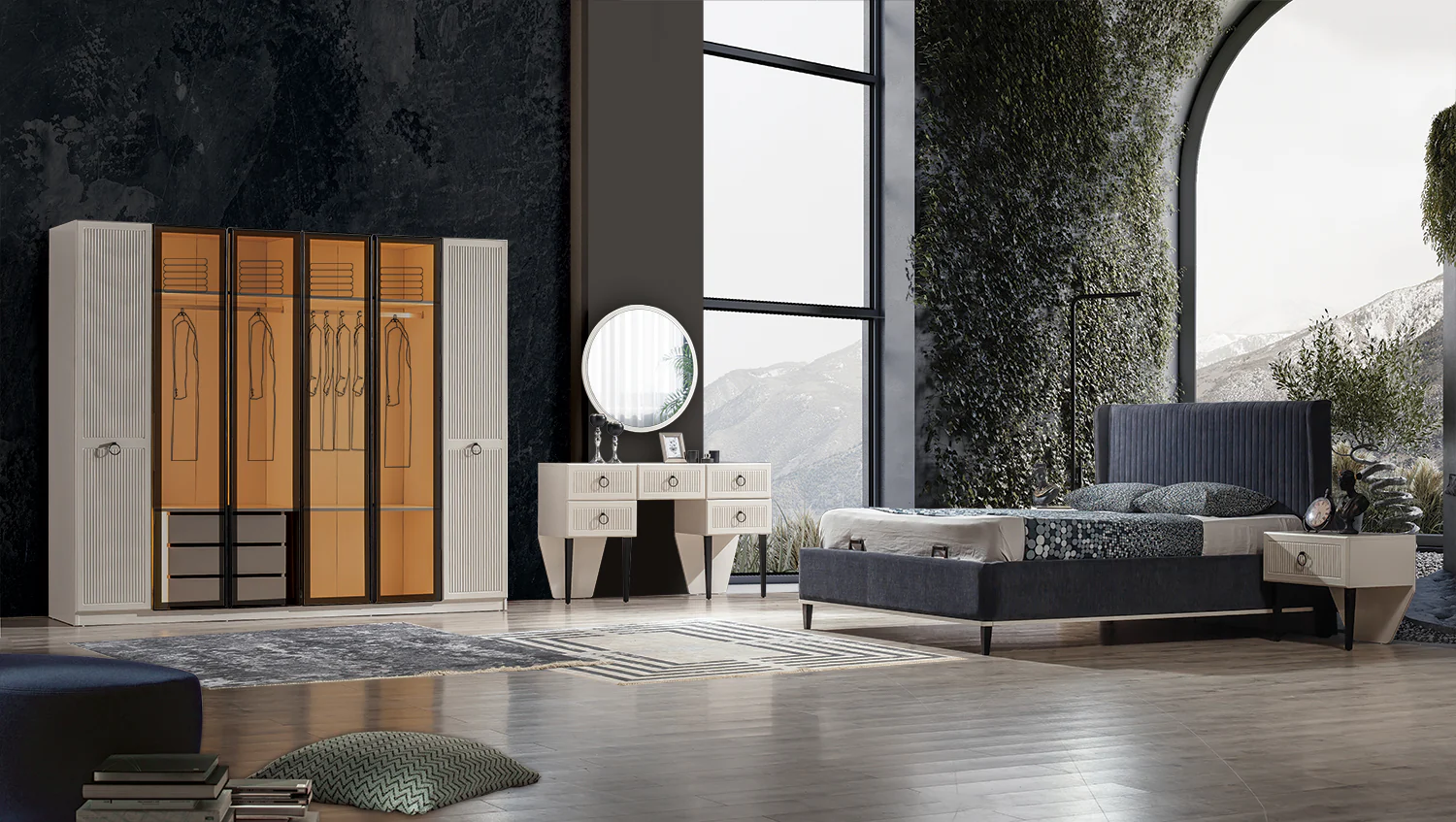 Savana Sovrumsset ( Säng+ 2 st Sängbord+ Sminkbord )