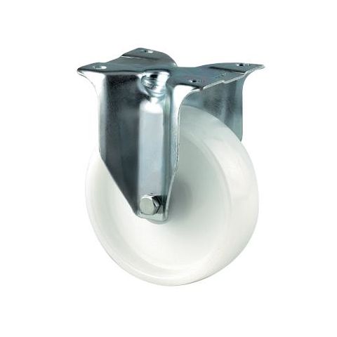 Tente 3478POR125P62 Industrihjul nylon, vit, platta 105×85 mm 125 mm