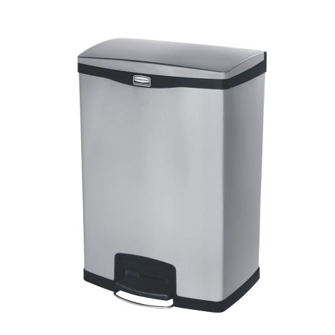 Rubbermaid Slim Jim Soptunna med pedal, rostfritt stål 90 l