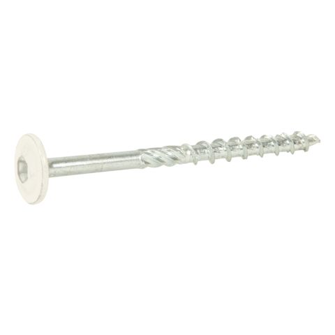 ESSVE 113210 Träskruv 6 mm Ø, WAF, vit, FZB,100-pack 80 mm