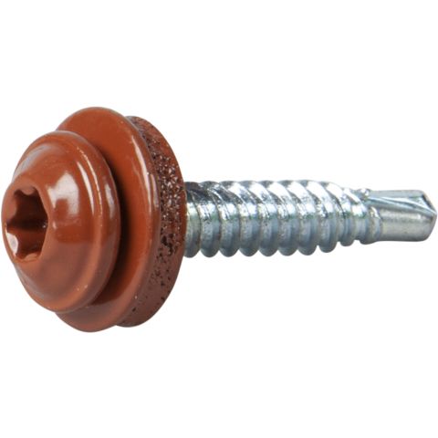 ESSVE 63354 Montageskruv 4,2 x 25 mm, TX20, med bricka röd (RAL8004), 100-pack