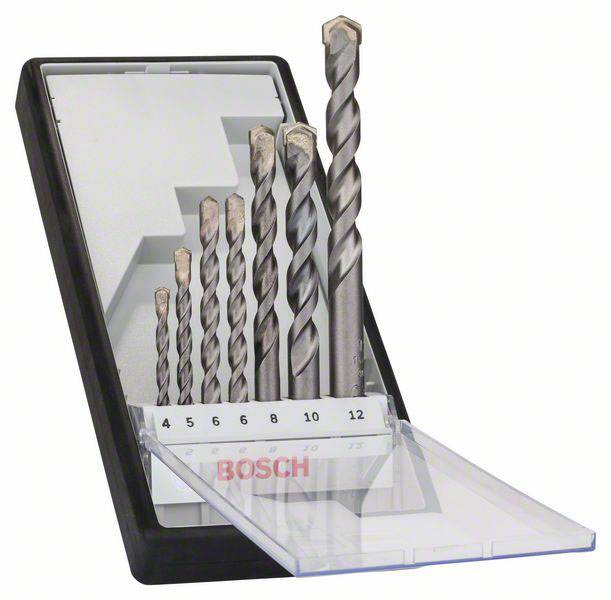 Bosch Accessories 2607010545 Hårdmetall Betong-spiralborr set 7 delar 4 mm, 5 mm, 6 mm, 6 mm, 8 mm, 10 mm, 12 mm Cylinde